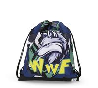Franco Cosimo Panini WWF Offizieller WWF Kordelzugbeutel, kompakt und vielseitig, ideal für Fitnessstudio, Schule, Reisen, Brotdose, Geschenkidee für Kinder und Jugendliche, 35 x 42 x 2 cm, Blau,
