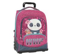 Franco Cosimo Panini WWF Schulrucksack Trolley Offizieller WWF, verstellbarer Griff, gepolsterte und verstellbare Schultergurte, austauschbare Räder Ø 90 mm, vorgeformter Boden, wasserdicht, 36 x 47 x