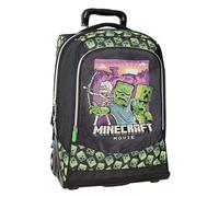 Franco Cosimo Panini Zaino ORG.Trolley Premium Minecraft Movie Rucksack, Unisex, Kinder, Schwarz/Grün, M, Schwarz/Grün, Medium