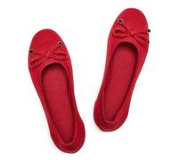 Frank Mully Damen-Ballerinas, runde Zehen, Wanderschuhe, Schlupfschuhe, Arbeitsschuhe, gestrickt, flach, weich, leicht, Rot/Ausflug, einfarbig (Getaway Solids), 39 EU