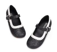 Frank Mully Mädchen-Ballerinas, Mary Jane, Elegante Flache Schuhe für Hochzeiten, Uniformen und Partys für Kleinkinder/Kinder/Schulkinder, SchwarzB, 35 EU