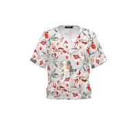 FRANK WALDER - Bluse ELEMENTS mit schmeichelnder Silhouette salbei/ecru/cherry - Gr. - 40