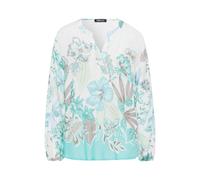 FRANK WALDER - Bluse EXOTIC JUNGLE mit sommerlichen Panneauxprint fresh mint/iced coffee/ecru - Gr. - 42