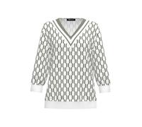 FRANK WALDER - Bluse FLOWER HARMONY im graphischem Dessin ecru/salbei - Gr. - 46