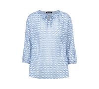 FRANK WALDER - Bluse SEASIDE BLOOM mit Bindeband ocean blue/ecru - Gr. - 46