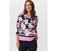 FRANK WALDER - Blusenshirt NOS aus Ecovero Viskose lilac/ink/ecru - Gr. - 40