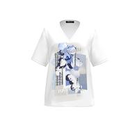 FRANK WALDER - Blusenshirt FRESH RIVIERA mit modischem V-Ausschnitt ink/ecru/pacific blue/sand - Gr. - 40