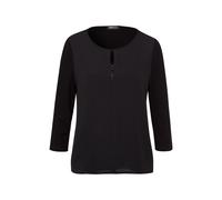 FRANK WALDER - Blusenshirt MIDNIGHT SPIRIT im raffinierten Materialmix schwarz - Gr. - 42