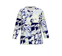 FRANK WALDER - Blusenshirt NOS mit ansprechendem Dessin ecru/ink/pale green/malibu blue - Gr. - 44