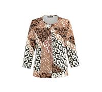 FRANK WALDER - Blusenshirt NOS mit aparter Faltenpartie cashew/caramel/toffee/schwarz/ecru - Gr. - 44