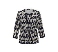 FRANK WALDER - Blusenshirt NOS mit aparter Faltenpartie sand/ink - Gr. - 44