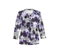 FRANK WALDER - Blusenshirt NOS mit Blütendessin deep violet/ecru - Gr. - 36