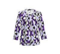 FRANK WALDER - Blusenshirt NOS mit detailreichen Gestaltungselementen deep violet/pearl grey/schwarz - Gr. - 46