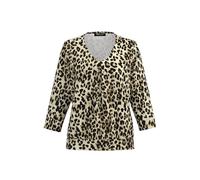 FRANK WALDER - Blusenshirt NOS mit Faltendetail im Vorderteil marone/cashew/ecru - Gr. - 40