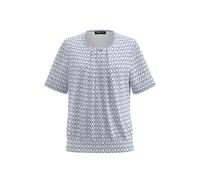 FRANK WALDER - Blusenshirt NOS mit feiner Drapierung ocean blue/ecru - Gr. - 42