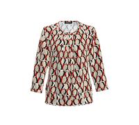 FRANK WALDER - Blusenshirt NOS mit modernem Design sandstone/cranberry/ecru/schwarz - Gr. - 40