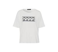 FRANK WALDER - Kurzarmshirt LOVE AT FIRST SIGHT mit geometischem Motiv weiss/ink - Gr. - 46