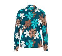 FRANK WALDER - Langarmshirt CASUAL mit Rollkragen teal green/ecru/toffee/blue denim - Gr. - 42