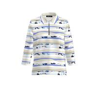 FRANK WALDER - Poloshirt ELEMENTS mit Zip light aqua/pacific blue/sand - Gr. - 48