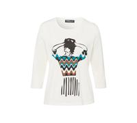 FRANK WALDER - Shirt CASUAL mit Motivprint teal green/ecru/toffee/schwarz/ink - Gr. - 42