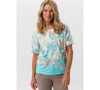 FRANK WALDER - Shirt EXOTIC JUNGLE mit sommerlichen Panneauxprint fresh mint/iced coffee/ecru - Gr. - 42