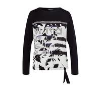 FRANK WALDER - Shirt FROZEN FLAIR mit Schmucksteinen schwarz/ecru/deep violet - Gr. - 38