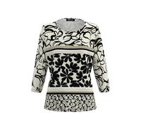 FRANK WALDER - Shirt MONOCHROME ESSENCE mit Panneauxprint ecru/cashew/schwarz - Gr. - 48