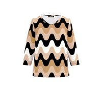 FRANK WALDER - Shirt NOS mit gerundetem V-Ausschnitt cashew/caramel/toffee/schwarz - Gr. - 42