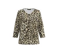 FRANK WALDER - Shirt NOS mit gerundetem V-Ausschnitt marone/cashew/ecru - Gr. - 40