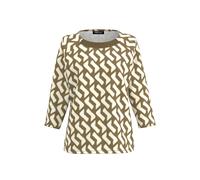 FRANK WALDER - Shirt NOS mit Strickbündchen ecru/marone - Gr. - 40