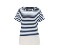 FRANK WALDER - T-Shirt NOS mit Kontrastsaum ink/ecru - Gr. - 46