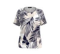 FRANK WALDER - T-Shirt NOS mit Palmendruck ink/ecru/cream - Gr. - 52