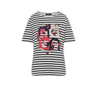 FRANK WALDER - T-Shirt NOS mit Streifenmix cranberry/cream/ink/ecru - Gr. - 42