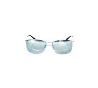 Frankie Morello Silberne Metallic Herren-Sonnenbrille Einheitsgröße