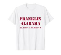 Franklin Alabama Koordinaten Souvenir Preisgünstiges Grafik-T-Shirt, Herren, Weiß, S