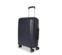 Franky 4-Rad Koffer mit TSA Schloss, Trolley im coolen Look, funktionaler Hartschalen Koffer, Reisegepäck, Reisetasche für Urlaub, Ferien und Abenteuer (Dark Blue, S-Handgepäck 53 cm)