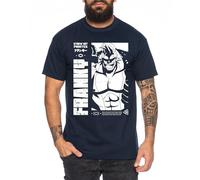 Franky Boom Straw Hat Herren T-Shirt - Manga One Pirat Anime, Farbe:Dunkelblau, Größe:L