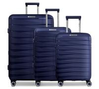 Franky London 4 Rollen Kofferset 3-teilig mit Dehnfalte blau