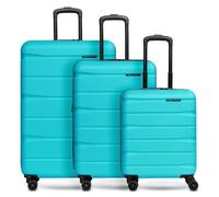 Franky Munich 4.0 Koffer Set | Trolley Hartgepäck - Handgepäck Koffer mit 4 Rollen Einer Dehnfalte, Kreuzpackgurt, arretierbarer Griff und TSA-Zahlenschloss | 34 L / 60 L / 105 L