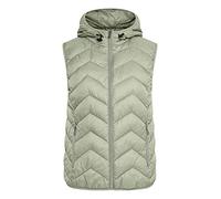 fransa FRBAPADDING Damen Weste Steppweste Outdoor Weste Kapuze mit Gummizug normale Länge Reißverschluss-Taschen enger Schnitt, Größe:M, Farbe:Desert Sage (160110)