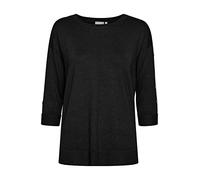 fransa FRBESMOCK Damen Strickpullover Feinstrick Pullover mit Rundhalsausschnitt und Zierknöpfen an den Ärmeln, Größe:XS, Farbe:Black (200113)