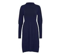 fransa FRDEDINA Damen Strickkleid Feinstrickkleid knieumspieltes Kleid mit Stehkragen und Puffärmeln, Größe:S, Farbe:Peacoat (193920)