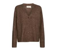 fransa FRElise Damen Strickjacke Cardigan mit V-Ausschnitt Knopfleiste Regular fit, Größe:M, Farbe:Rain Drum Melange (1909161)