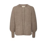 fransa FRERETTA Damen Strickpullover Feinstrick Pullover Strickjacke Langarm Taschen Grobstrick Regular fit, Größe:XS, Farbe:Walnut Melange (1811121)