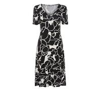 fransa FRFEDOT 1 Dress Damen Freizeitkleid Kleid mit Blumenmuster, V-Ausschnitt und kurzen Ärmeln, Größe:M, Farbe:Black Mix (200115)