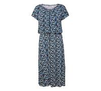 fransa FRFEDOT 5 Dress Damen Freizeitkleid Kleid mit Rundhals-Ausschnitt und kurzen Ärmeln, Blumenmuster-Optik, Größe:M, Farbe:Nebulas Blue Mix (201189)