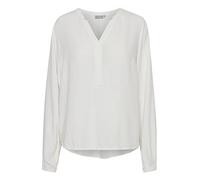 fransa FRHAIDA Damen Langarmshirt Langarmbluse Bluse mit V-Auschnitt mit verdeckter Knopfleiste elastischer Bund am Ärmelsaum mit Struktur Regular Fit, Größe:XL, Farbe:Blanc de Blanc (114800)