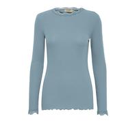 fransa FRHIZAMOND 8 Damen Longsleeve Langarmshirt Shirt Spitzendetails an den Ärmeln Saum Kragen Tight Fit mit Stretch
