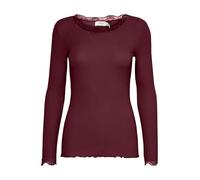 fransa FRHIZAMOND Damen Longsleeve Langarmshirt Shirt mit Spitzendetails an den Ärmeln und Kragen Stretch Slim fit, Größe:XL, Farbe:Tawny Port (191725)