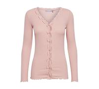 fransa FRHIZAMOND Damen Strickjacke Feinstrick Cardigan Strickcardigan mit V-Ausschnitt und Spitzendetails and Ausschnitt und Knopfleiste, Größe:L, Farbe:Silver Mink (171312)